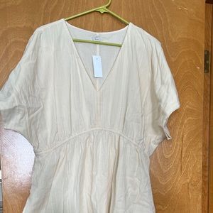 NWT LOFT Cream Linen blend Dress/Coverup